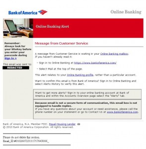Bank Of America Phishing Email BOA Phishing