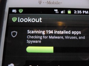 Lookout antivirus software for smartphones