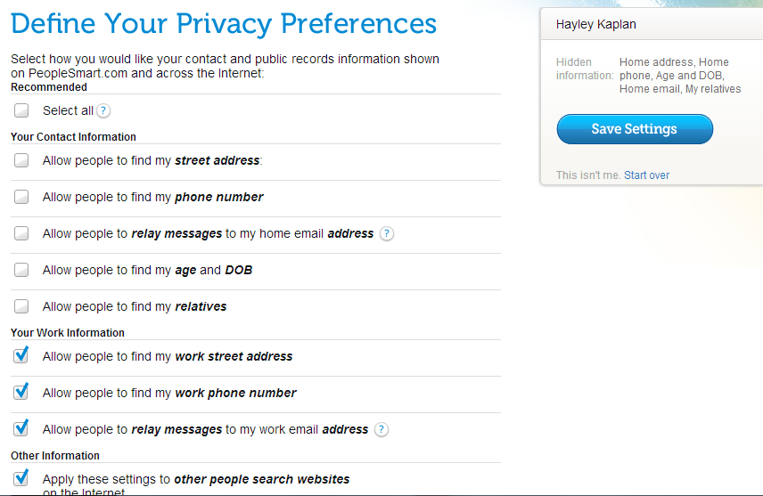 Define Your Privacy Preferences