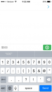 Sending money is as easy as entering an amount and then tapping the $ sign