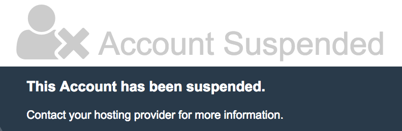 Suspension of site by host