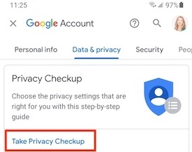 Take the Google Privacy Checkup