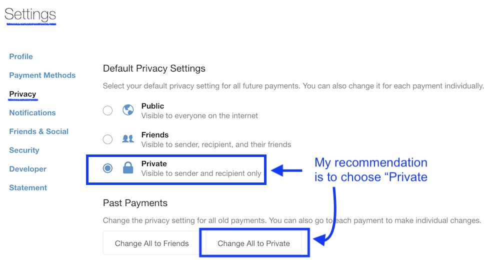 Venmo Privacy Settings