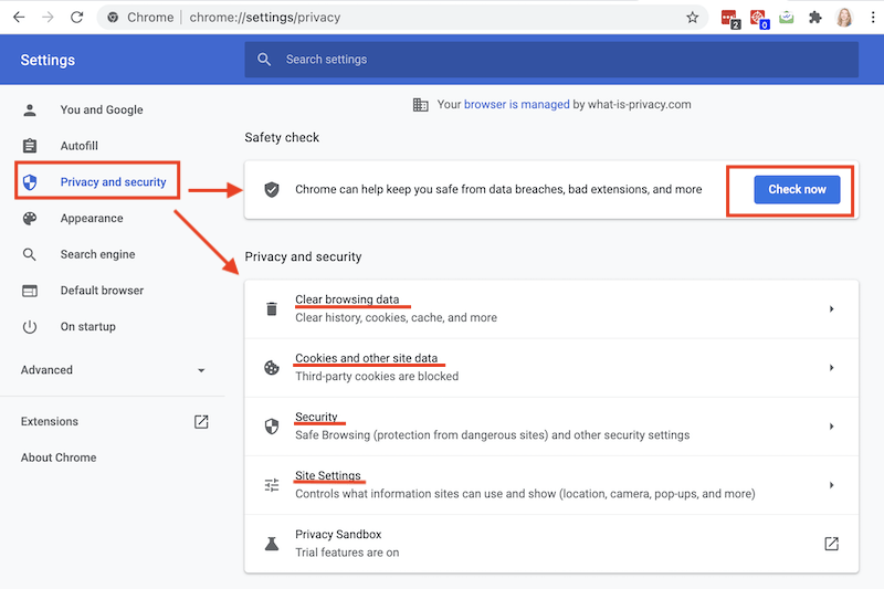 How to check the privacy and security of your Google Chrome