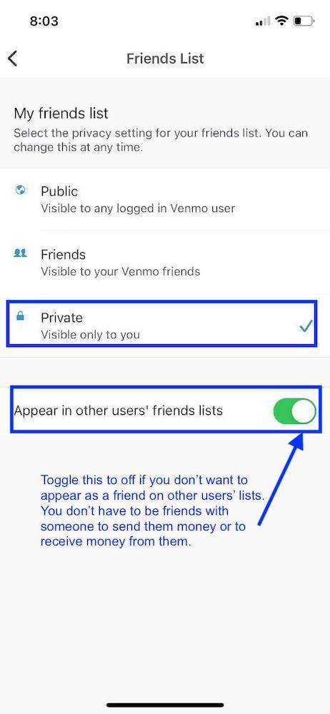 Set your friend list privacy