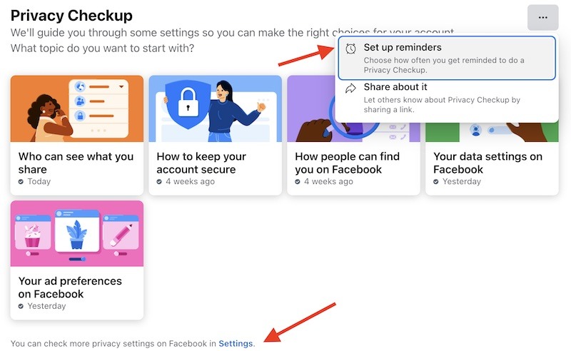 Facebook Privacy Checkup